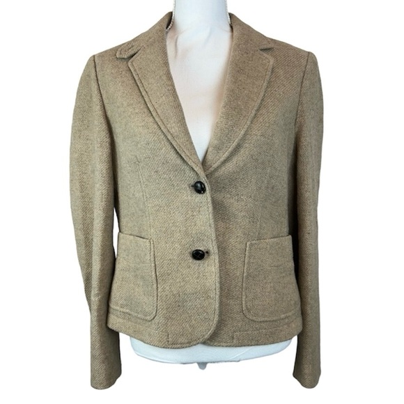 Banana Republic Jackets & Blazers - Banana Republic Tan Wool Blend Blazer Women’s Size 12 Two Button Jacket Brown